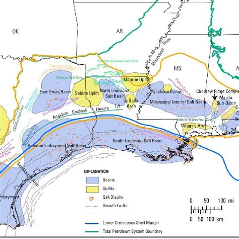 Sketch Map Showing Distribution And Thickness Of The Louann Salt