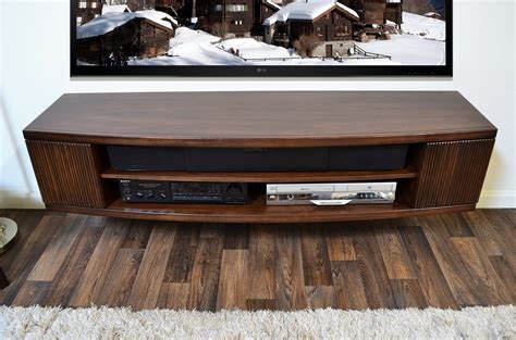 Curved Round Floating Tv Console The Curve Mocha Woodwaves