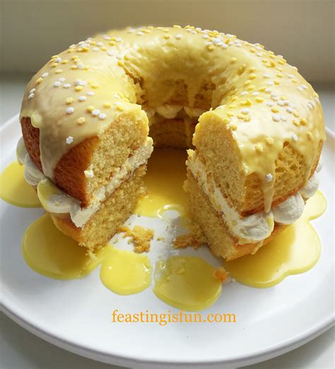 Lemon Drizzle Whipped Cream Filled Giant Doughnut Feasting Is Fun