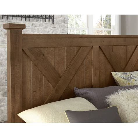 Vaughan Bassett Cool Rustic King X Bed With X Footboard In Amber