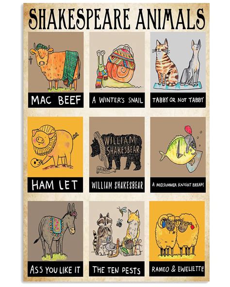 Shakespeare Animals Poster