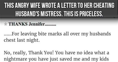 Cheating quotes | unfaithful husband/wife. This Angry Wife Wrote A Letter To Her Cheating Husbands ...