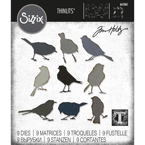 Sizzix Thinlits Die Set By Tim Holtz Silhouette Birds