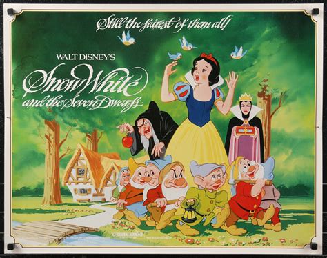 An Original Half Sheet Movie Poster For The Walt Disney Film Snow White