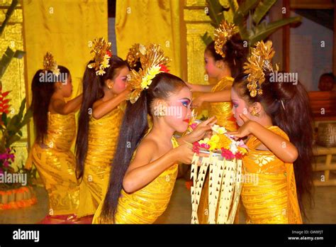Balinese Little Girls Performing A Traditional Dance In Munduk Bali