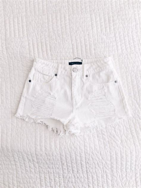 Kendall And Kylie White Ripped Jean Shorts On Mercari White Ripped Jeans White Ripped Shorts