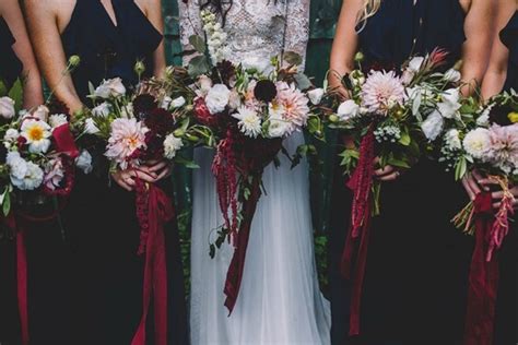 .many candles and gold and burgundy details in the decoration, this glamorous wedding is just my bouquet was all deep red (burgundy) roses. September Wedding - Navy Blue Bridesmaid Dresses with ...
