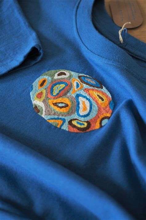 hand embroidered t shirt with abstract pattern etsy de in 2023 embroidery tshirt