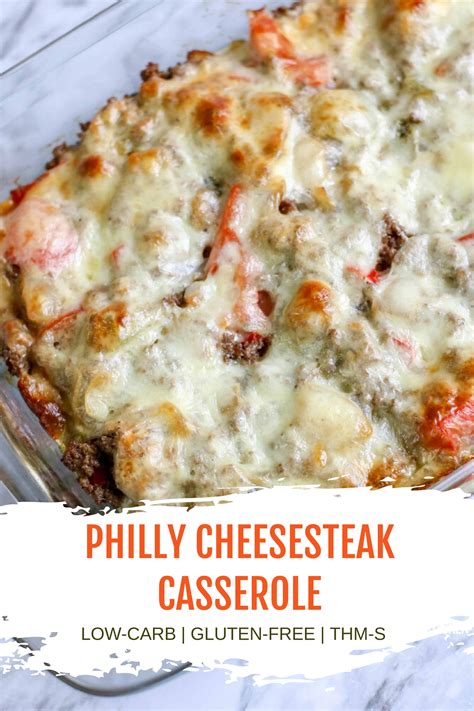 Philly Cheesesteak Casserole Ground Beef Low Carb Keto Easy Thm My