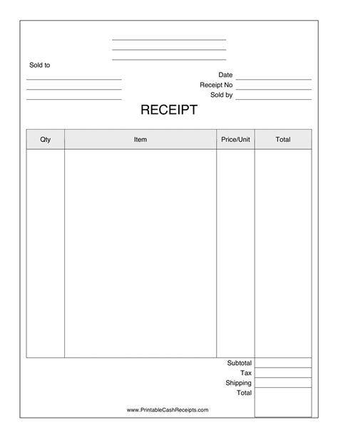 Free Receipt Templates Download For Microsoft Word Excel And Free Receipt Templates