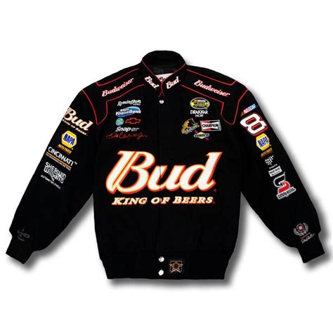 Bud King Of Beers Nascar Black Vintage Racing Jacket Vintage Racing
