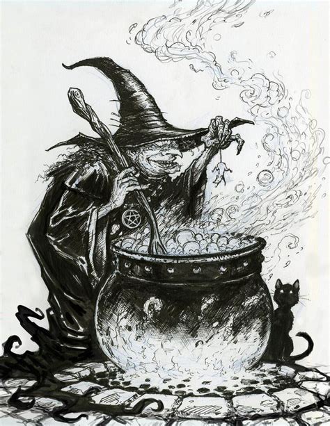 witch and the cauldron etsy new zealand evil witch witch drawing witch art