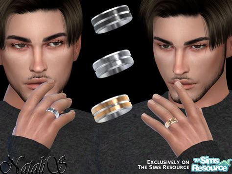 Carved Wedding Band Male Set By Natalis At Tsr Sims 4 Updates
