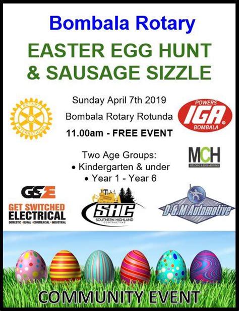 Bombala Rotary Easter Egg Hunt And Sausage Sizzle Visit Cooma