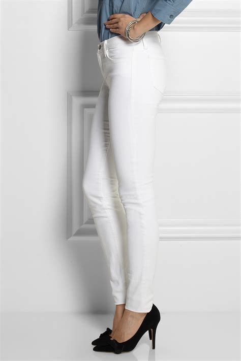J Brand Stacked Skinny Mid Rise Jeans In White Lyst