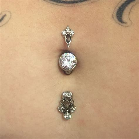 Check Out This Awesome Double Navel Piercing With Some Of Our Titanium