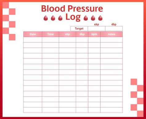 Free Printable Blood Pressure Log Templates Pdf Excel 55 Off