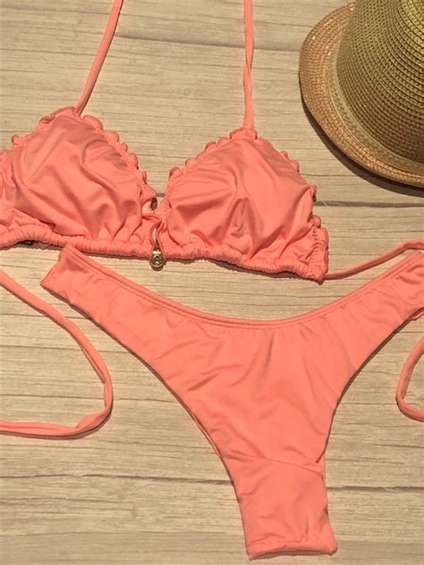 Light Pink Bikini Set Triangle Design Etsy