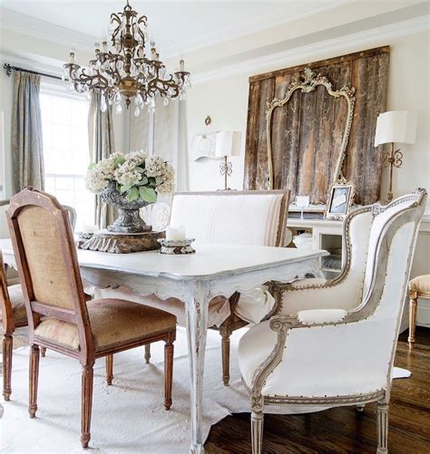 French Country Dining Room Via Romantic Homes A Silver Vintage Style