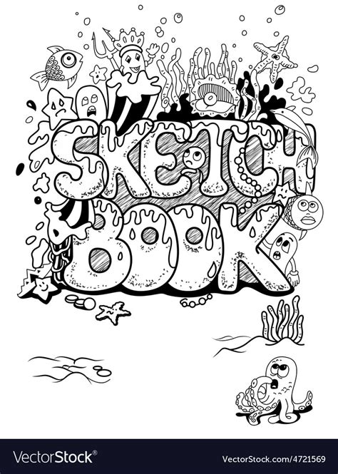 Sketchbook Cover With Doodles In Royalty Free Vector Image