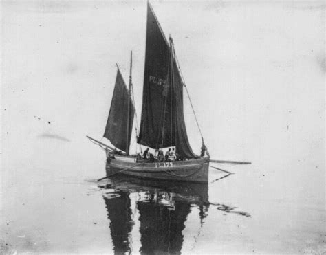 A Becalmed Manx Nobby Pl 172 Rowing Into Peel Isle Of Man