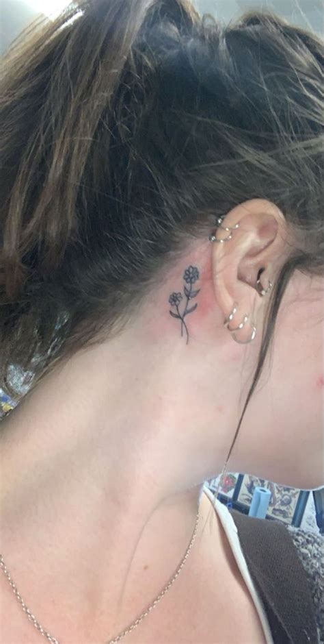 Small Flower Tattoo Behind Ear Tattoos Back Ear Tattoo Tattoos