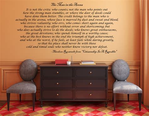 Man In The Arena Large Wall Decal Theodore Roosevelt Quote