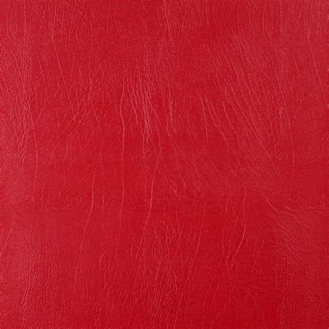 Bright Poppy Red Distressed Solid Leather Hide Grain Indoor Outdoor