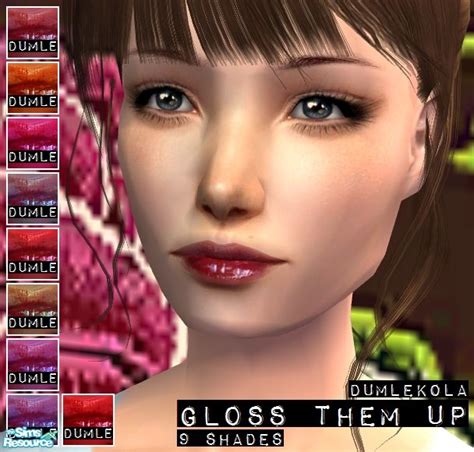 The Sims Resource Gloss Them Up Lipgloss In 9 Shades