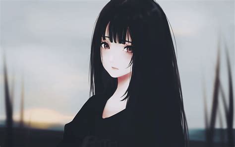 1290x2796px 2k Free Download 2880x1800 Anime Girl Black Hair Sad