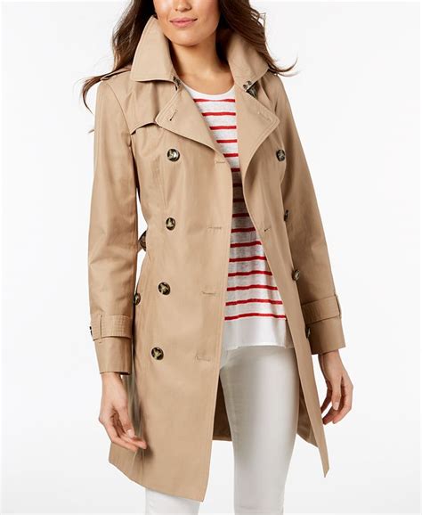 London Fog Hooded Double Breasted Trench Coat Macys