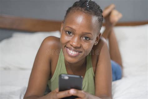 Lifestyle Home Portrait Of Young Happy And Attractive Black African