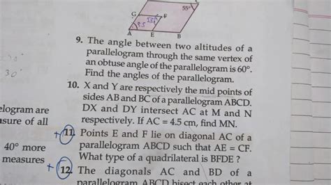 Question 11point E And F Lie On Diagonal Ac Of A Parallelogram Abcd