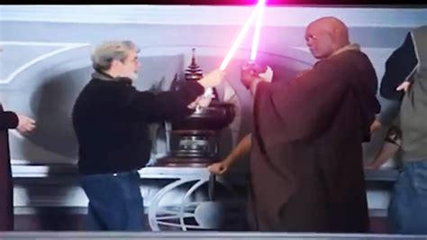 George Lucas Having A Lightsaber Duel Youtube