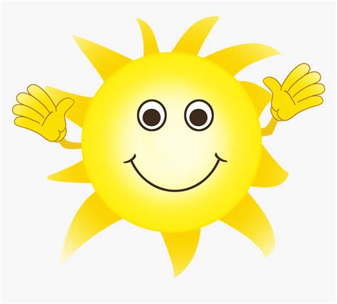 Cartoon Sun Waving And Smiling Smiley Hd Png Download Kindpng