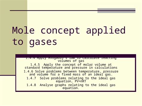 Ppt Mole Concept Applied To Gases 144 Apply Avogadros Law To