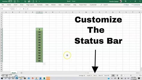 How To Use And Customize The Status Bar In Excel Tutorial Excel My