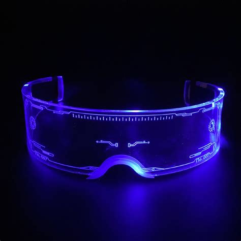 cyberpunk rave glasses futuristic led neon goggles electronic etsy