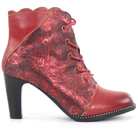 Laura Vita Ankle Boots Alcbaneo Red Stilettoshopeu Webstore