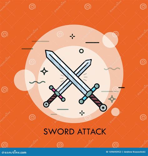 Pair Of Crossed Or Clashing Swords Stock Vector Illustration Of