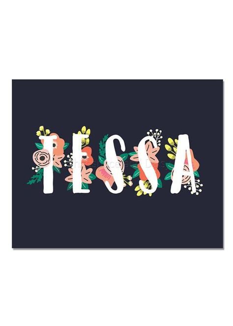 Tessa Personalized Name Sign Printable Art Printable Wall Art Birthday