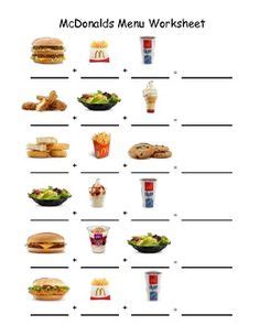 20 pages of addition and subtraction of numbers up to 100 with answers. Life Skills - Menu worksheet to go along with menu! | For ...