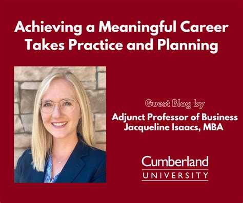Achieving a Meaningful Career Takes Practice and Planning - Cumberland
