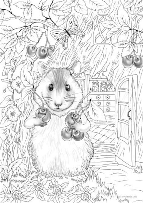 Hamster Printable Adult Coloring Page from Favoreads | Etsy