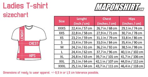 Shirt Size Chart For Women