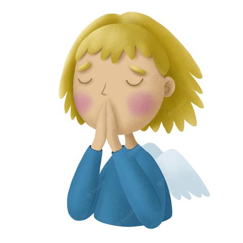 Premium Vector Cute Illustration With An Angel In Prayer