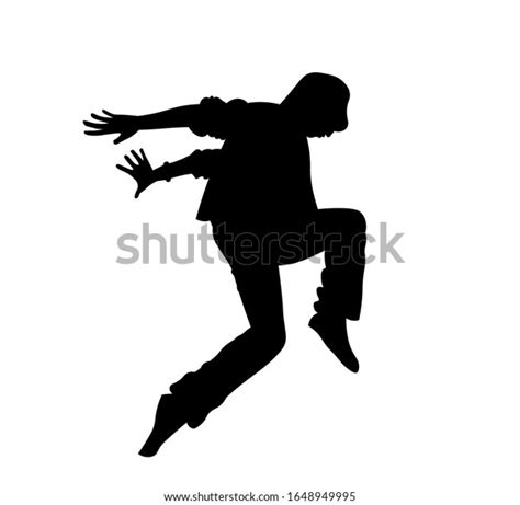 Professional Male Dancer Silhouette Vector Illustration Stock Vector