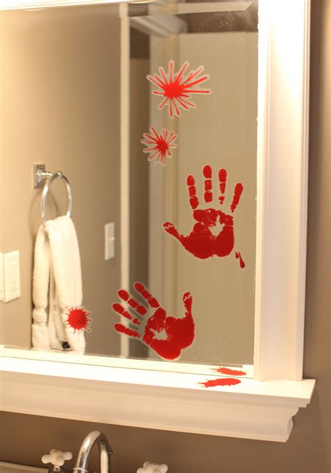 Bloody Handprint Window Decals Scary Halloween Decorations
