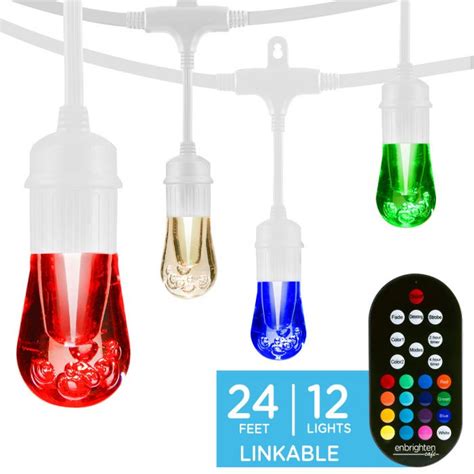 Enbrighten Seasons Color Changing Vintage Led Cafe Lights12 Bulbs 24