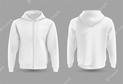 front   white hoodie premium vector